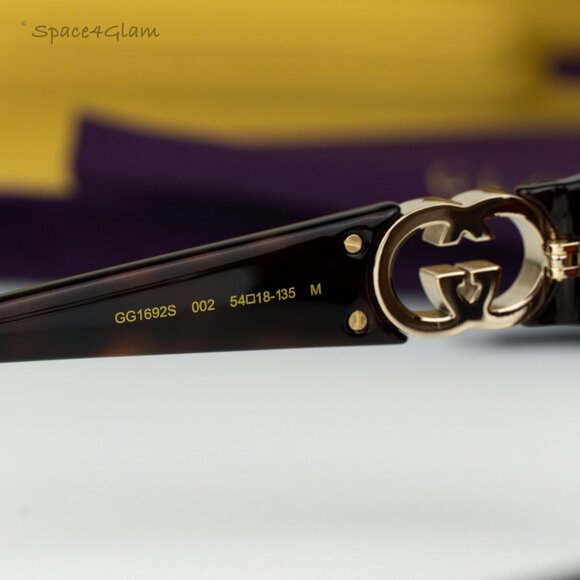 BRAND NEW Gucci GG1692S 002 Havana Brown Square Women Sunglasses GG 1692S - Picture 7 of 10
